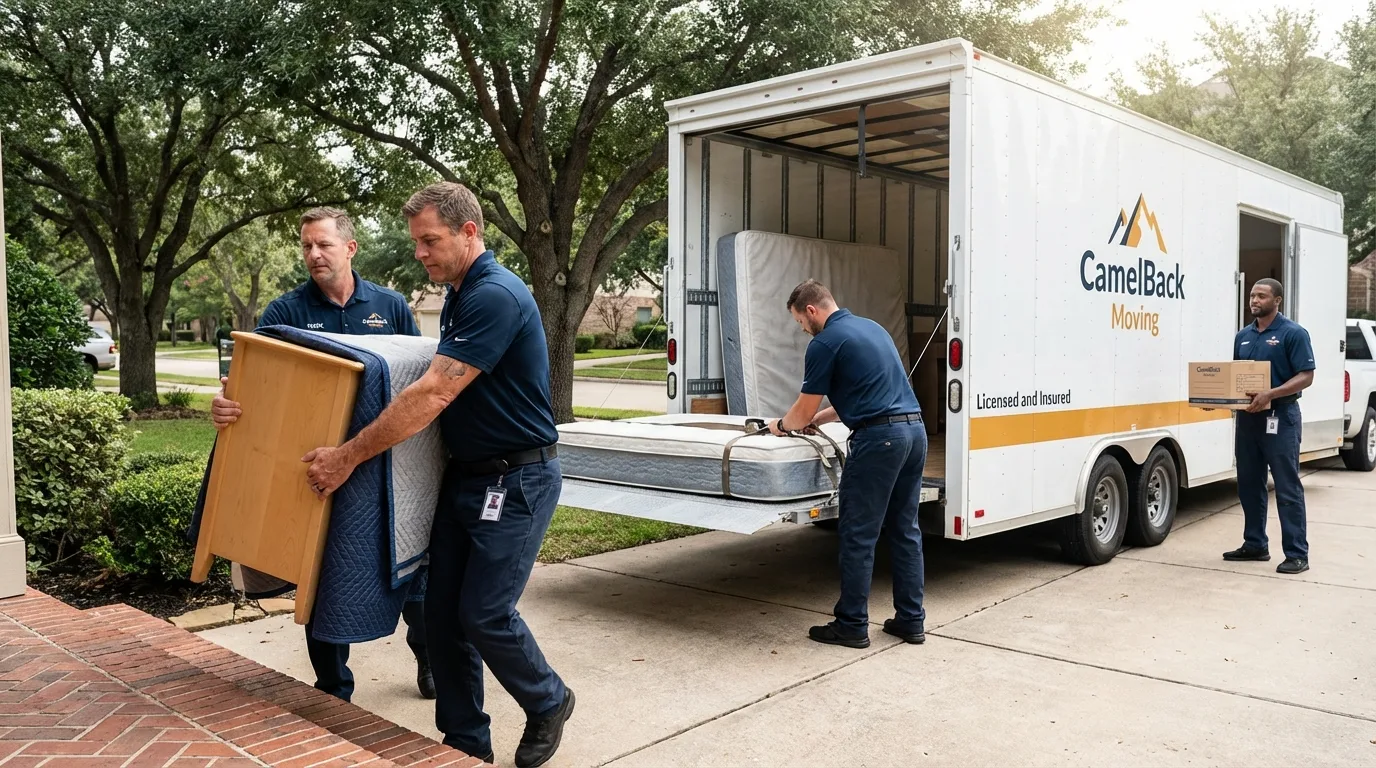 Crew loading residential truck for cross-state move from Plattsmouth, NE
