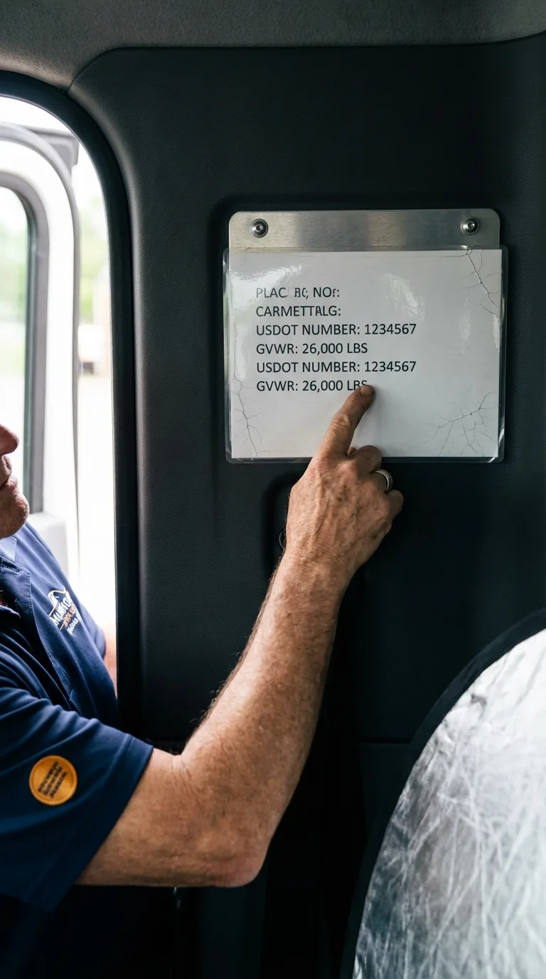 USDOT licensing placard verification in Plattsmouth